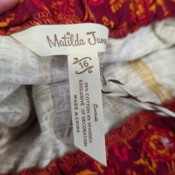 Matilda Jane Girls Sz 16 Mustard Yellow Geometric Print Ruffle Trim Shorts NWT - Picture 6 of 9